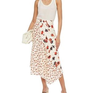 Self-Portrait Floral Asymmetrical Midi Skirt